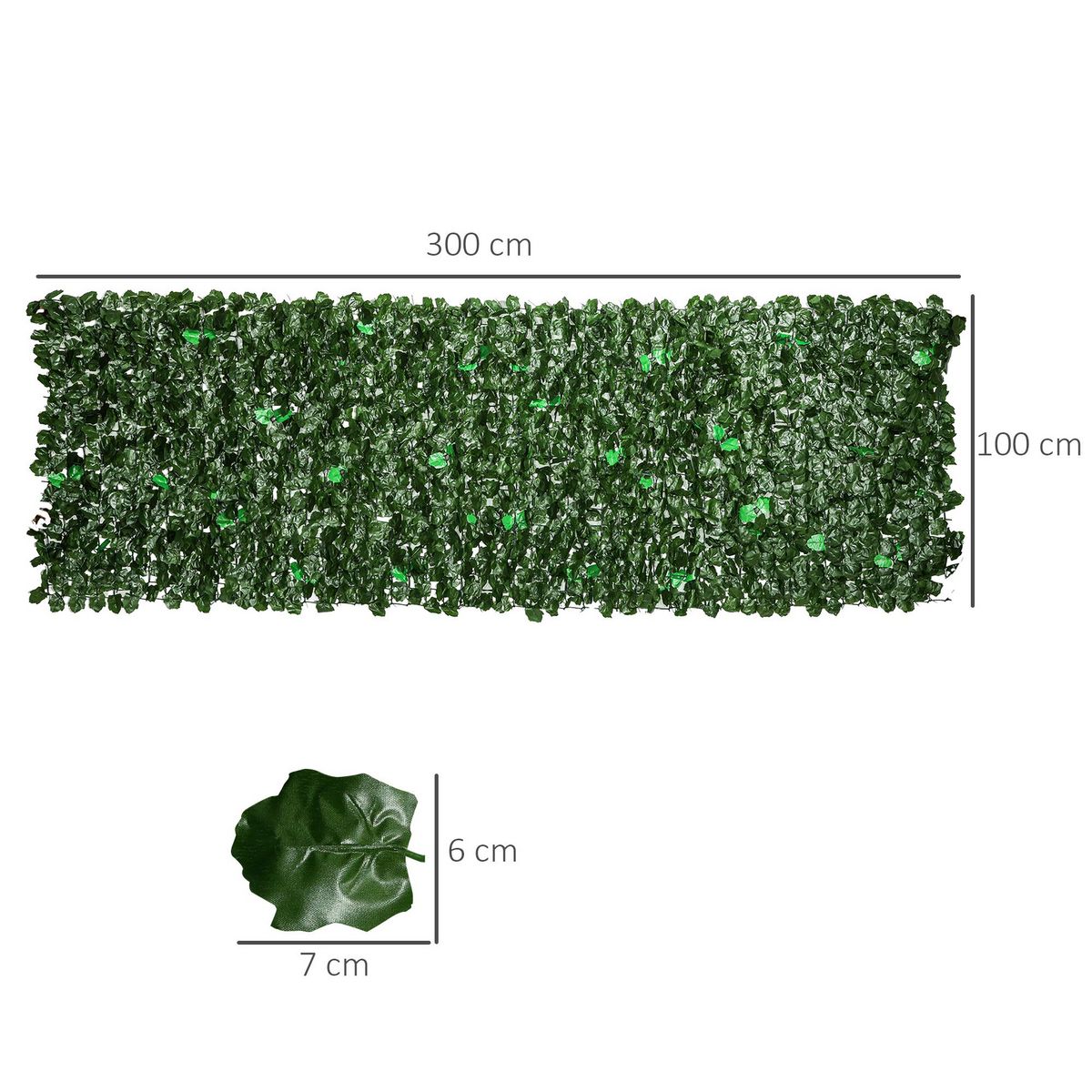 OUTSUNNY Haie artificielle lierre brise-vue rouleau dim. 3L x 1H m feuillage réaliste anti-UV vert