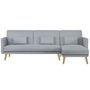 Voir la diapositive 1 : CONCEPT USINE Canapé d'angle réversible et convertible 4 places en tissu gris GRACE