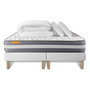 Voir la diapositive 2 : SEPTNUITS PACK matelas + double sommier Memo Plus Mémoire de forme 3 zones + 2 oreillers + couette
