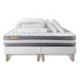 Voir la diapositive 2 : SEPTNUITS PACK matelas + double sommier Memo Plus Mémoire de forme 3 zones + 2 oreillers + couette
