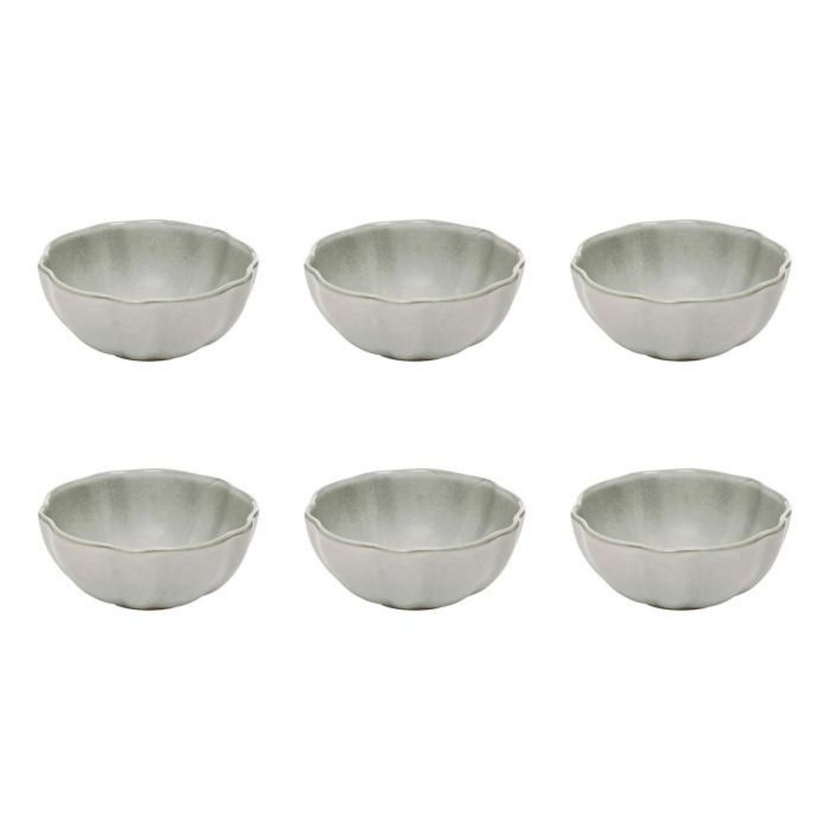 SECRET DE GOURMET Lot de 6 Bols en Grès  Aude  48cl Vert Clair