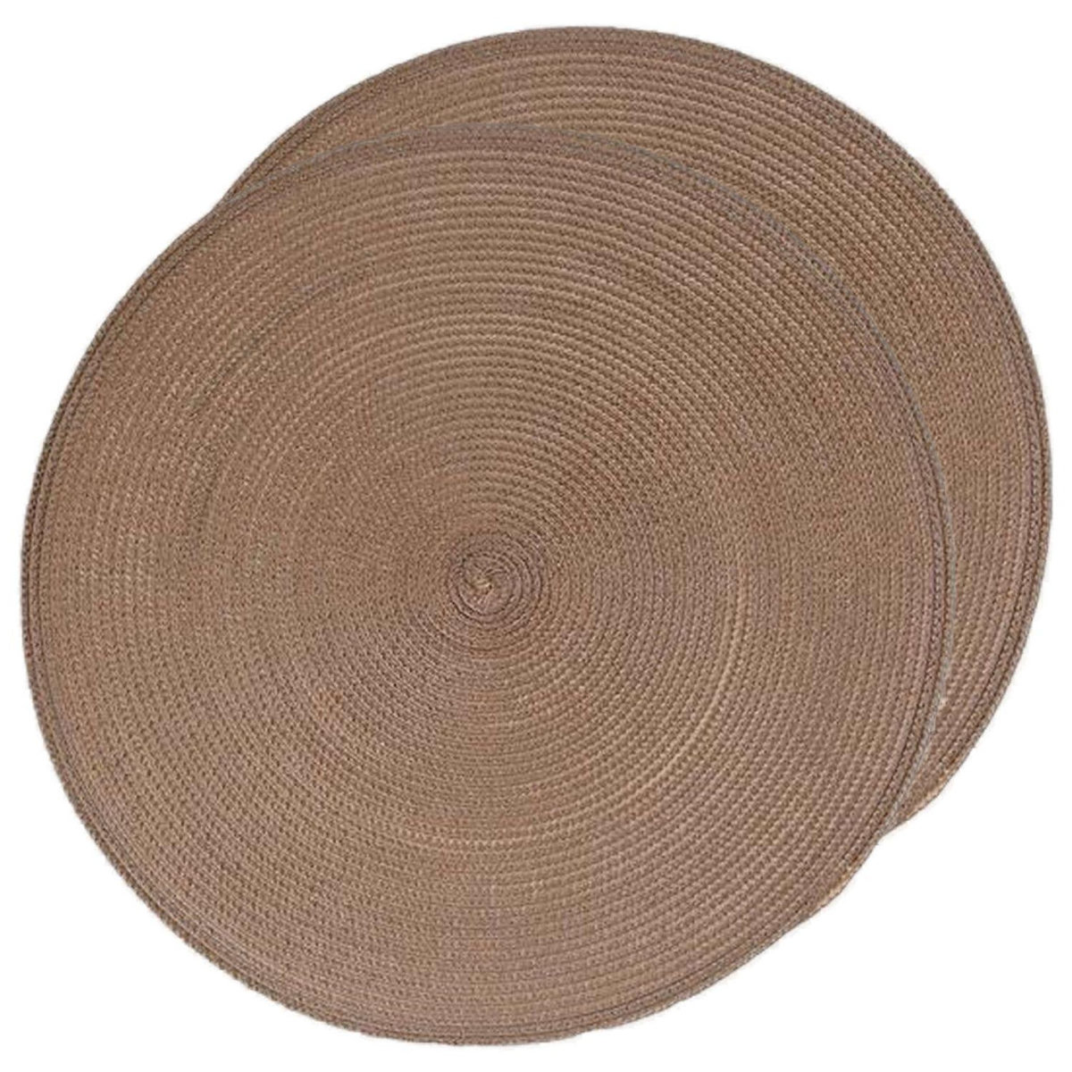 SECRET DE GOURMET Lot de 2 sets de table Tressés Ronds - Diam. 38 cm - Noir