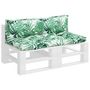 Voir la diapositive 3 : VIDAXL Coussins de palette lot de 2 motif de feuilles tissu