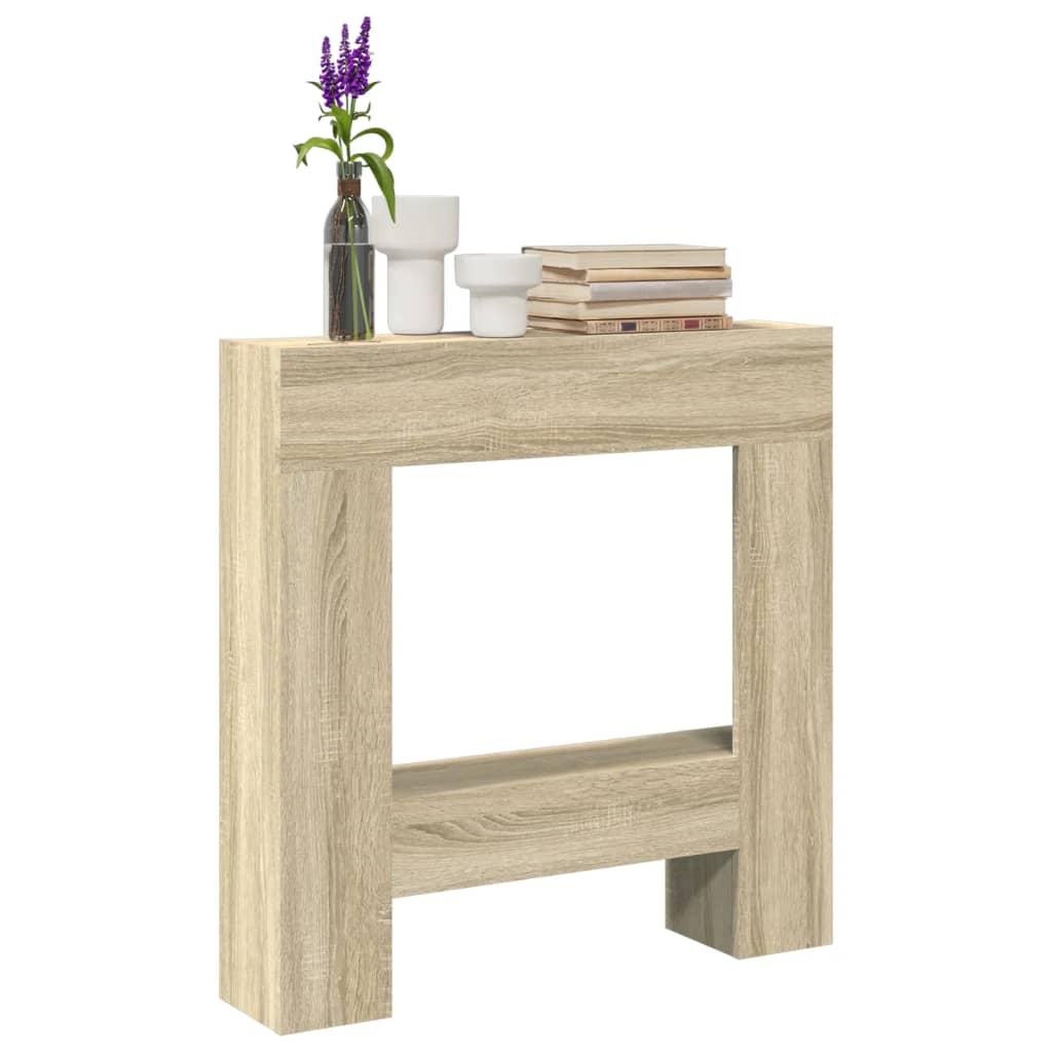 VIDAXL Cadre de cheminee chene sonoma 81x18x82 cm bois d'ingenierie