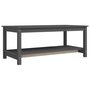Voir la diapositive 2 : VIDAXL Table basse Gris 110x55x45 cm Bois massif de pin