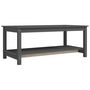 Voir la diapositive 2 : VIDAXL Table basse Gris 110x55x45 cm Bois massif de pin