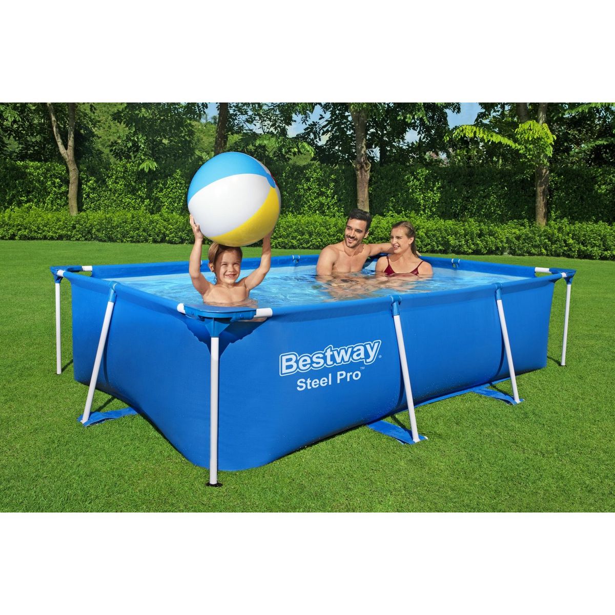 BESTWAY Piscine tubulaire rectangulaire - 259x170x61cm - STEEL MAX™