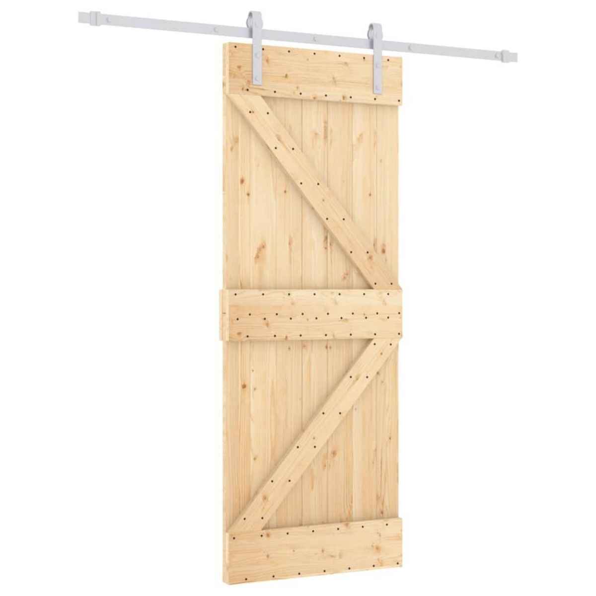 VIDAXL Porte coulissante et kit de quincaillerie 80x210 cm pin massif