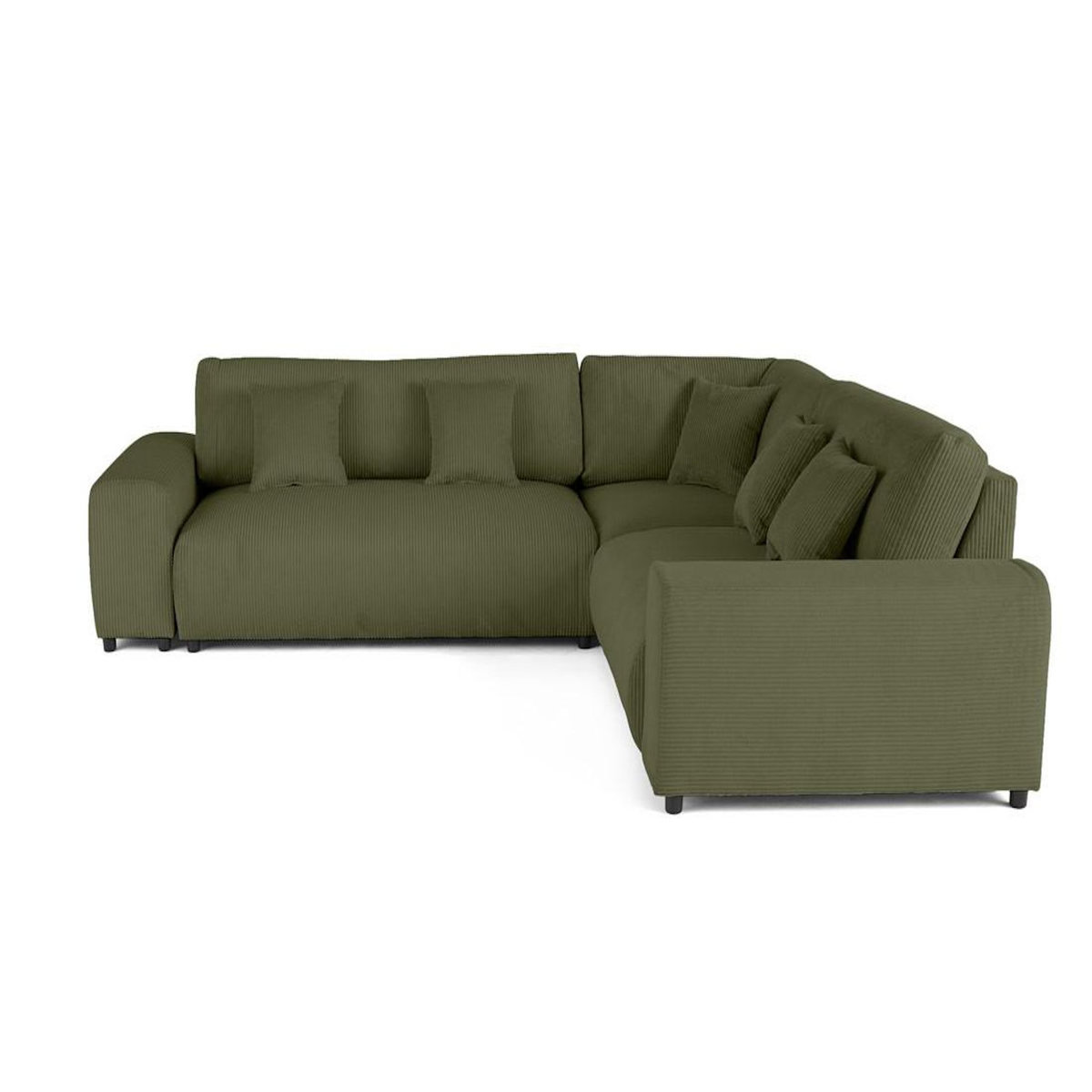 LISA DESIGN Garance - canapé modulable d'angle droit - 5 places - en velours côtelé