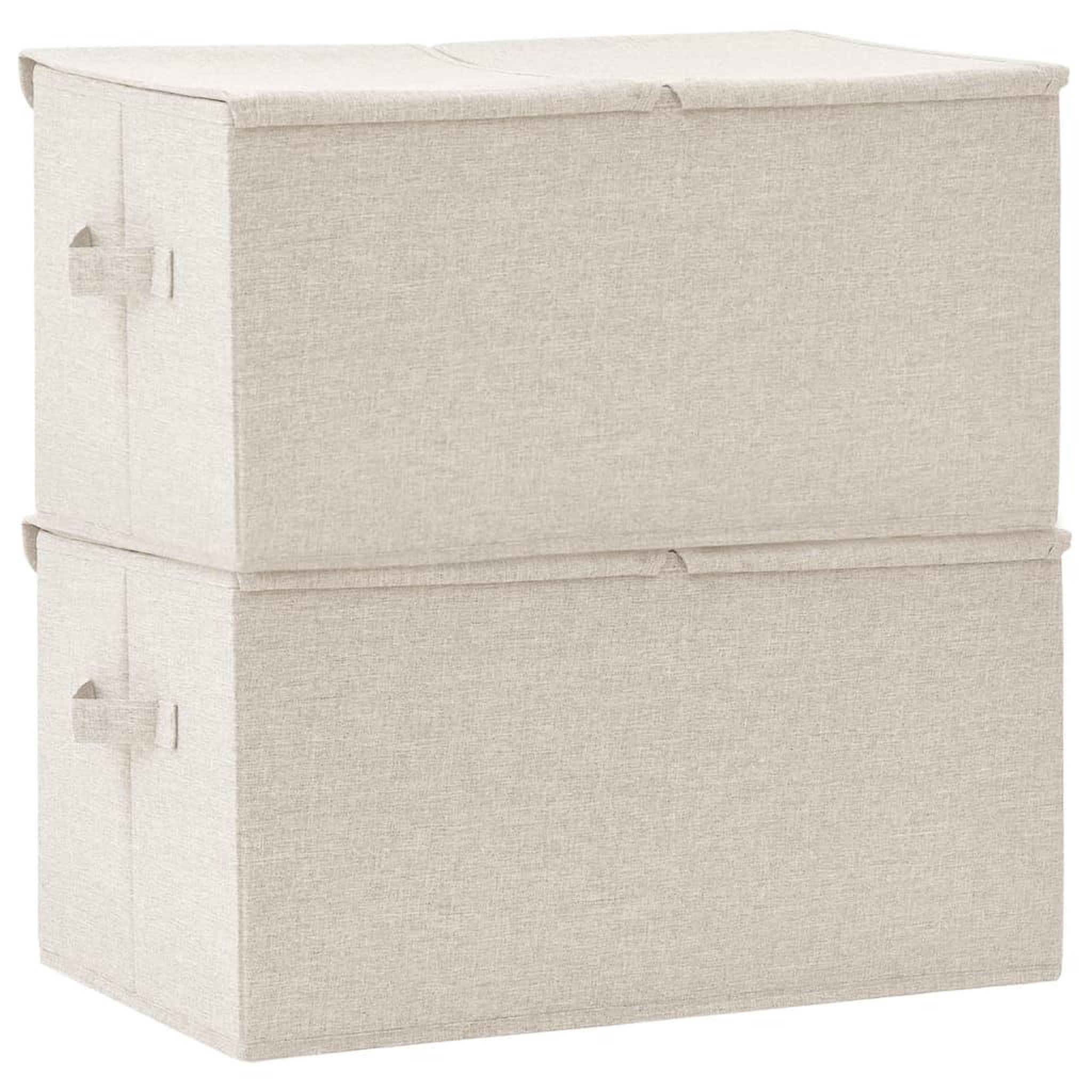 Voir la diapositive 4 : VIDAXL Boîtes de rangement 2 pcs Tissu 50x30x25 cm Creme
