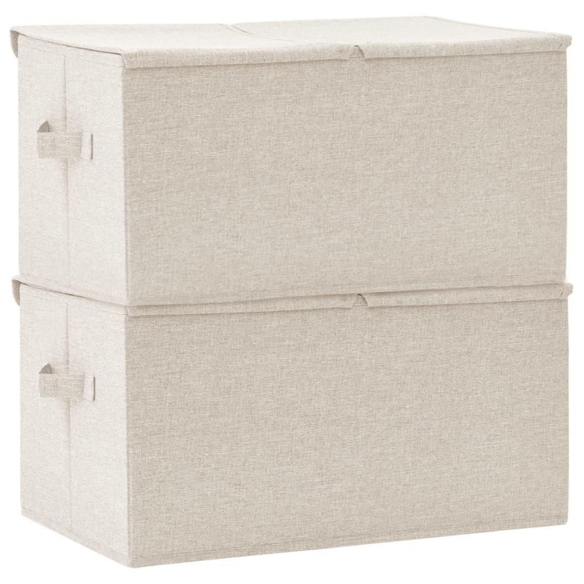 VIDAXL Boîtes de rangement 2 pcs Tissu 50x30x25 cm Creme