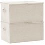 Voir la diapositive 4 : VIDAXL Boîtes de rangement 2 pcs Tissu 50x30x25 cm Creme