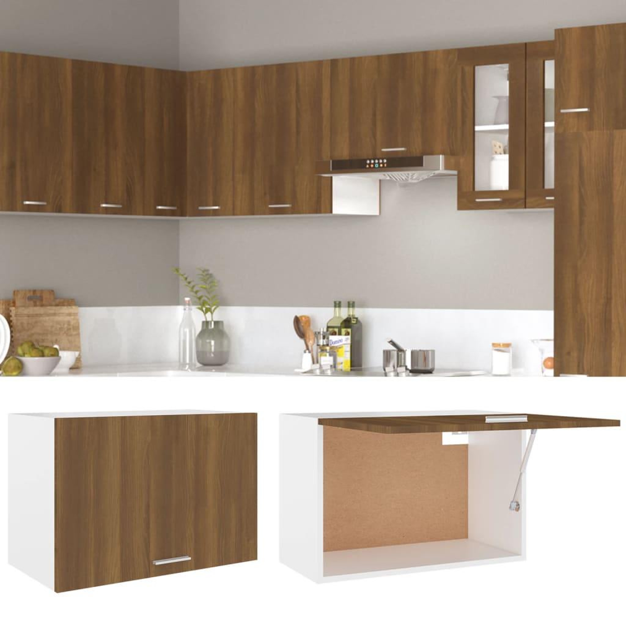 Voir la diapositive 3 : VIDAXL Armoire suspendue Chene marron 60x31x40 cm Bois d'ingenierie