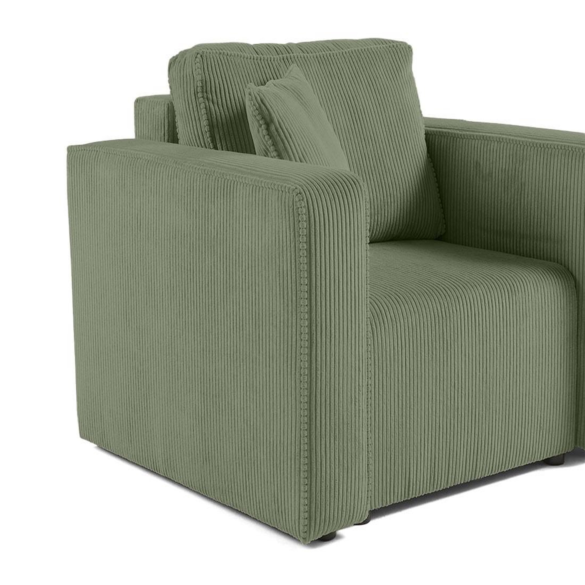 Voir la diapositive 4 : BEST MOBILIER Topaze - fauteuil - en velours côtelé