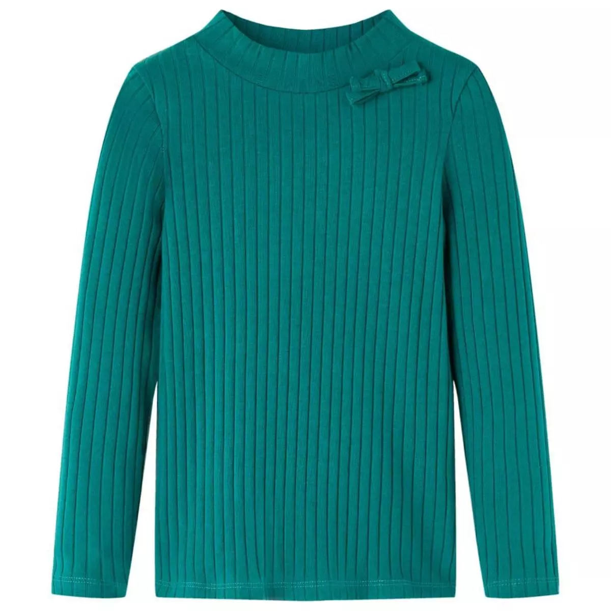 VIDAXL T-shirt enfants a manches longues tricot cotele vert fonce 116