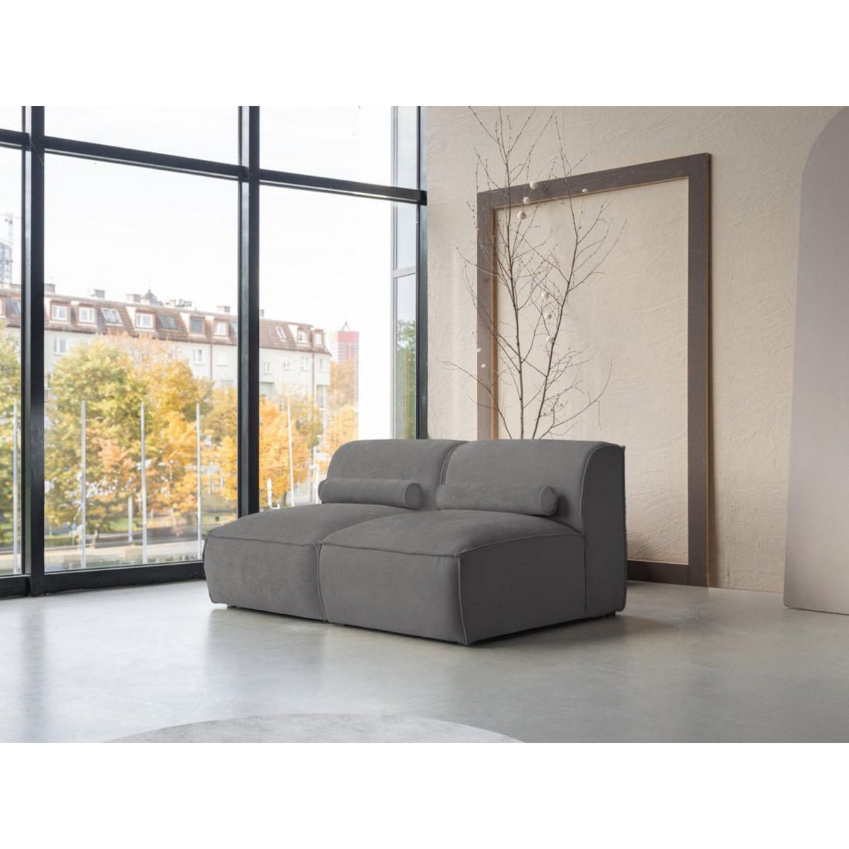 BEST MOBILIER Felix - canapé modulable 2 places en tissu texturé