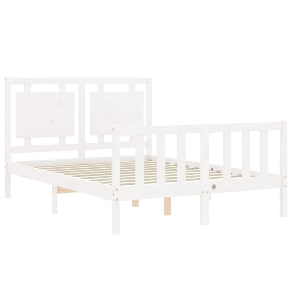 VIDAXL Cadre de lit sans matelas blanc 140x200 cm bois de pin massif