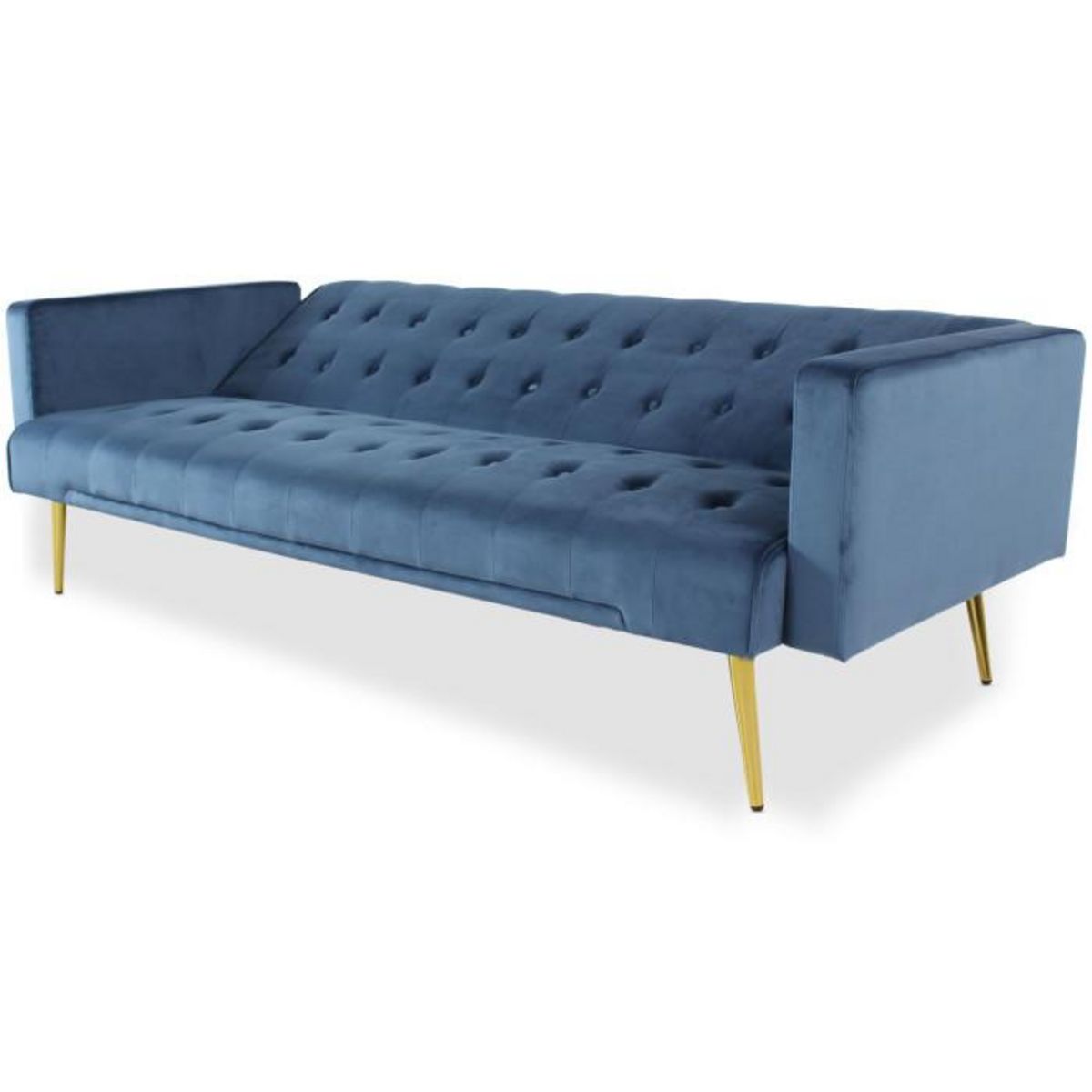 Paris Prix Canapé Convertible Velours  Tybio  191cm Bleu