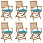 Voir la diapositive 1 : VIDAXL Chaises pliables de jardin lot de 6 avec coussins Bois d'acacia