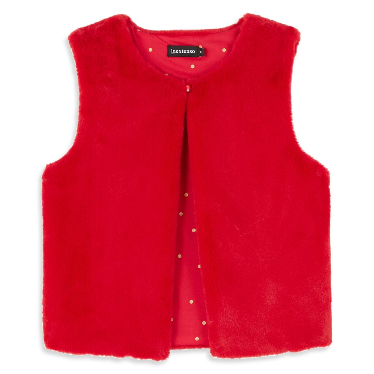 INEXTENSO Gilet fourrure rouge sans manche fille