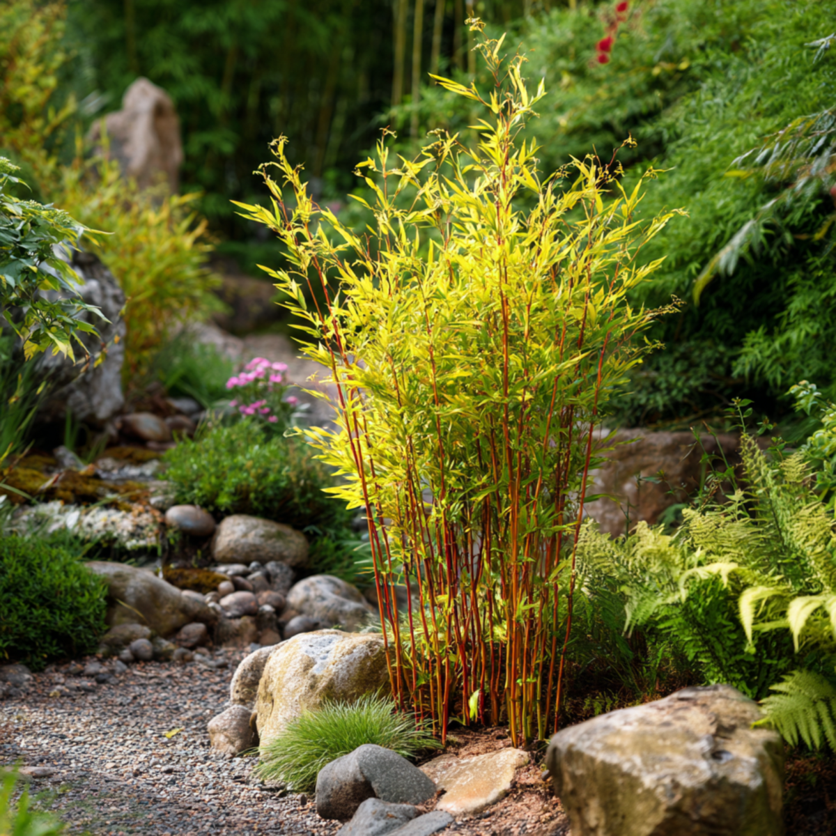 PLANT IN A BOX Bambou non-traçant - Fargesia nitida 'Red Dragon' - Hauteur 60-80cm - ⌀17cm