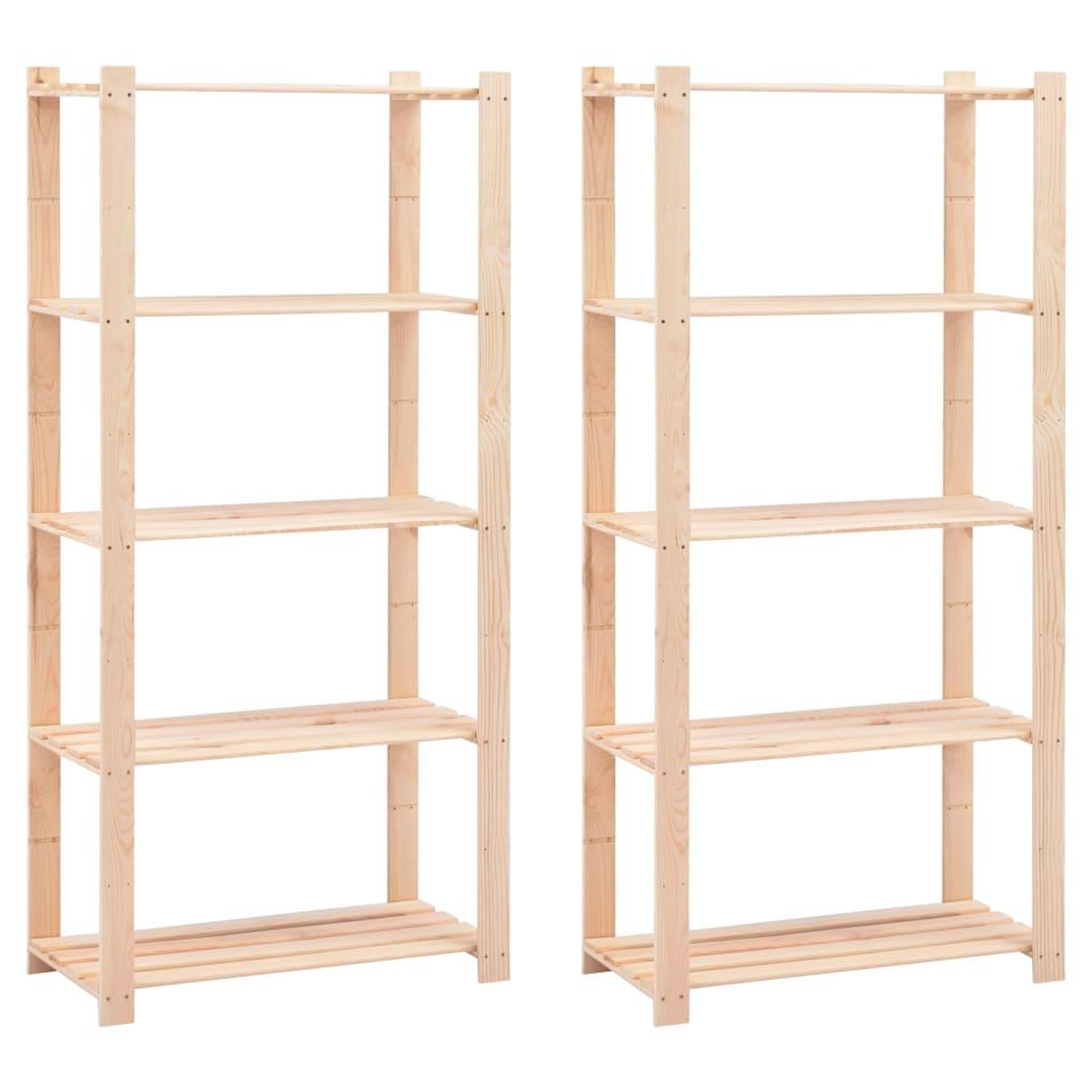 VIDAXL Etageres de stockage 5 niveaux 2 pcs 80x38x170 cm Pin 250 kg