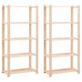 Voir la diapositive 1 : VIDAXL Etageres de stockage 5 niveaux 2 pcs 80x38x170 cm Pin 250 kg