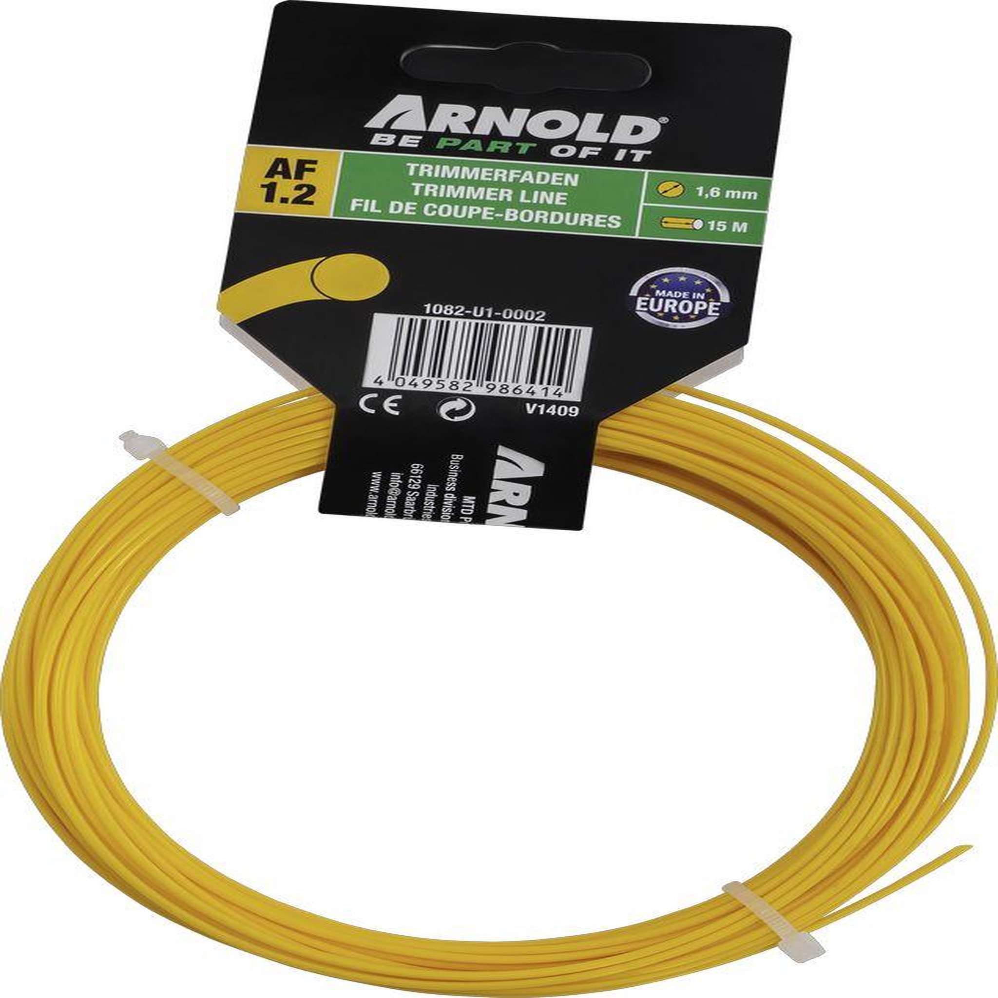 ARNOLD Fil de coupe-bordure rond en nylon 1,6 mm × 15 m