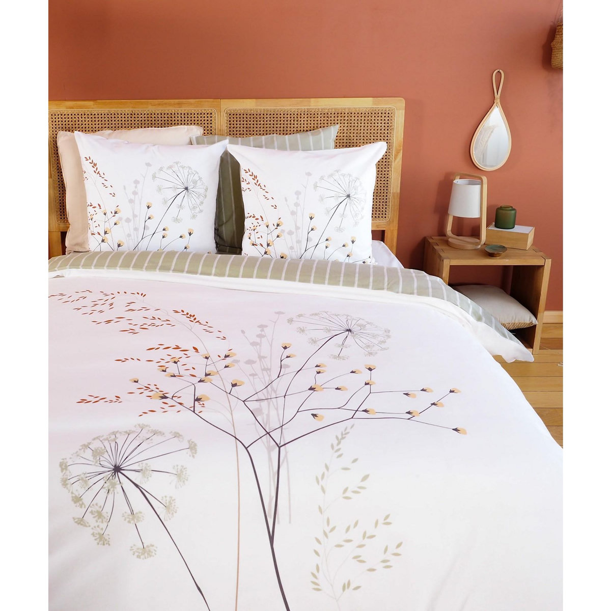 Home collection Parure de couette 3pcs 240x220cm better coton bci soliflore