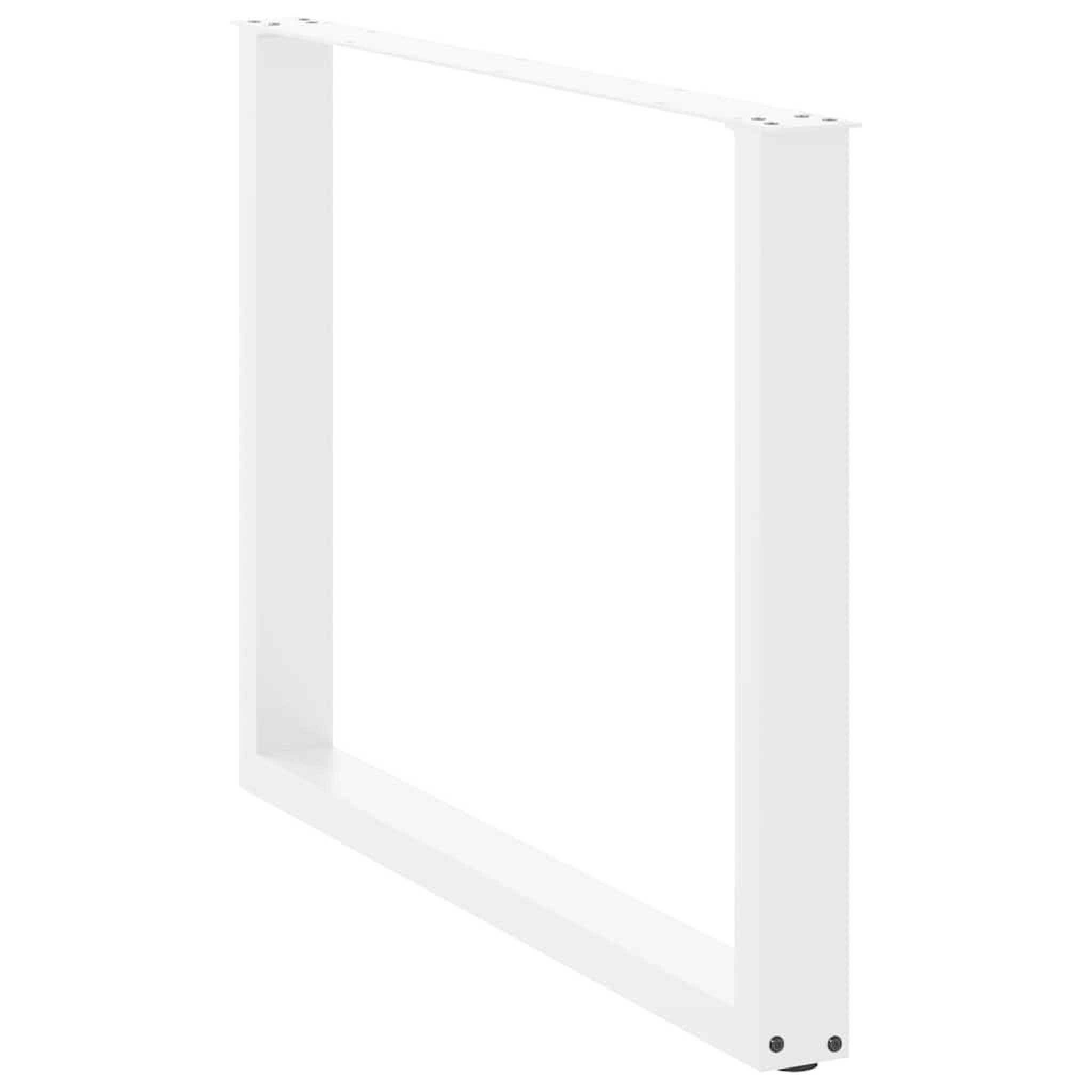 Voir la diapositive 4 : VIDAXL Pieds de table a manger forme de U 2 pcs blanc 100x(72-73) cm