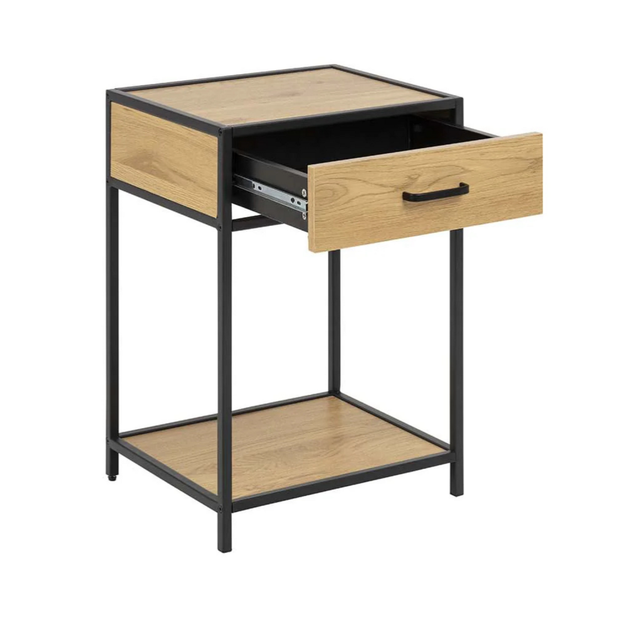 CONCEPT USINE Lot de 2 tables de chevet avec tiroir bois et métal Factory