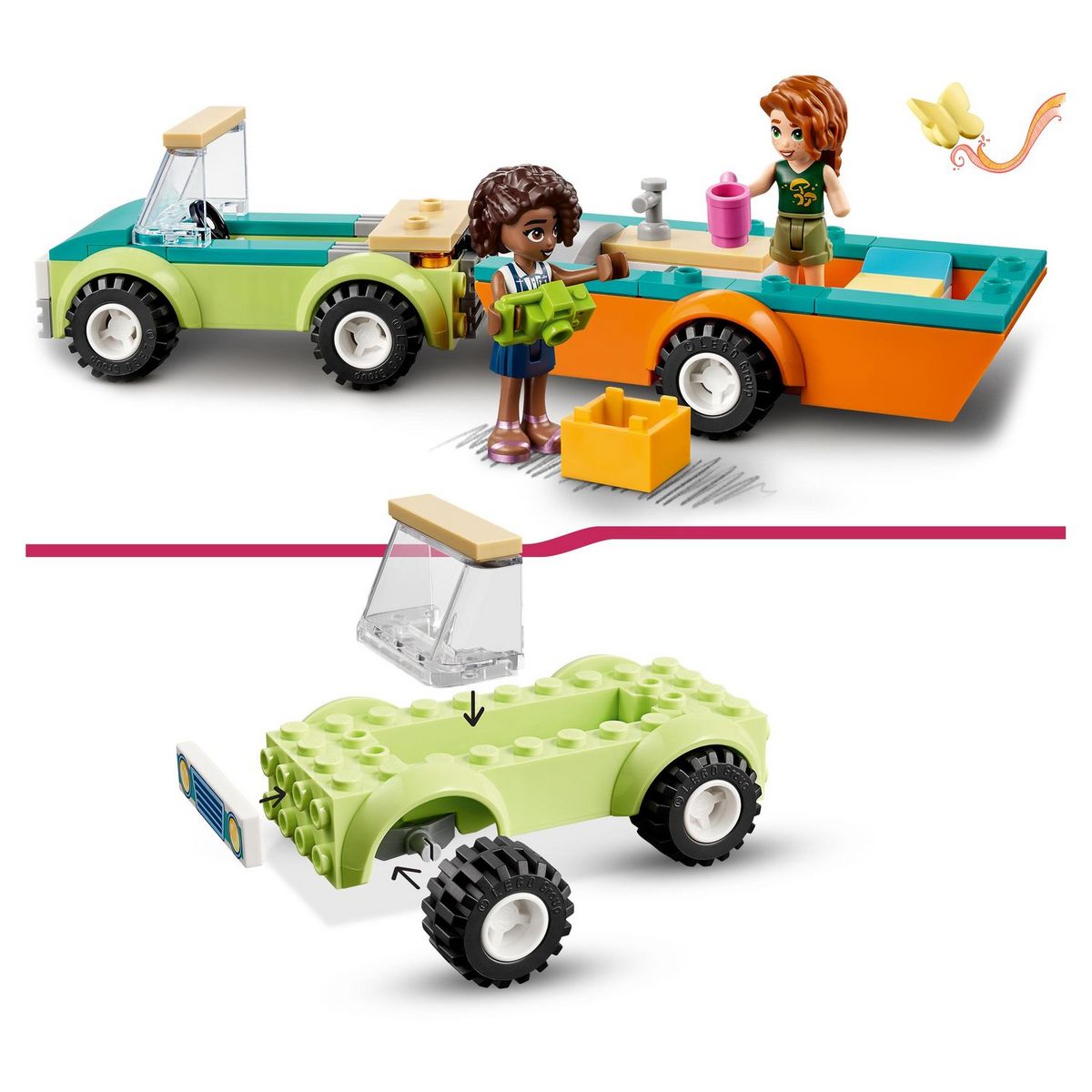 LEGO Friends 41726 Les vacances en caravane, Jouet Camping-Car avec Voiture, Enfants 4 Ans