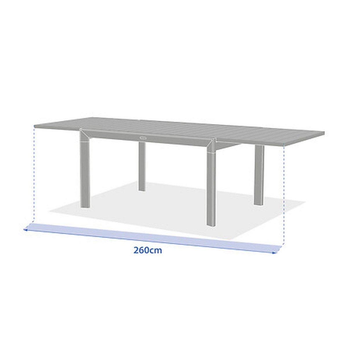 HESPERIDE Table de jardin extensible en aluminium effet bois 10 places EVASION - Honey et graphite