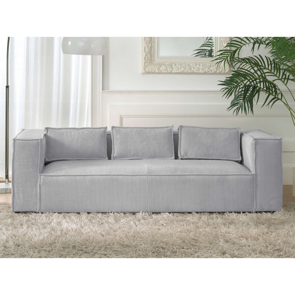 LISA DESIGN Stella - canapé fixe 3 places - en velours côtelé - style contemporain