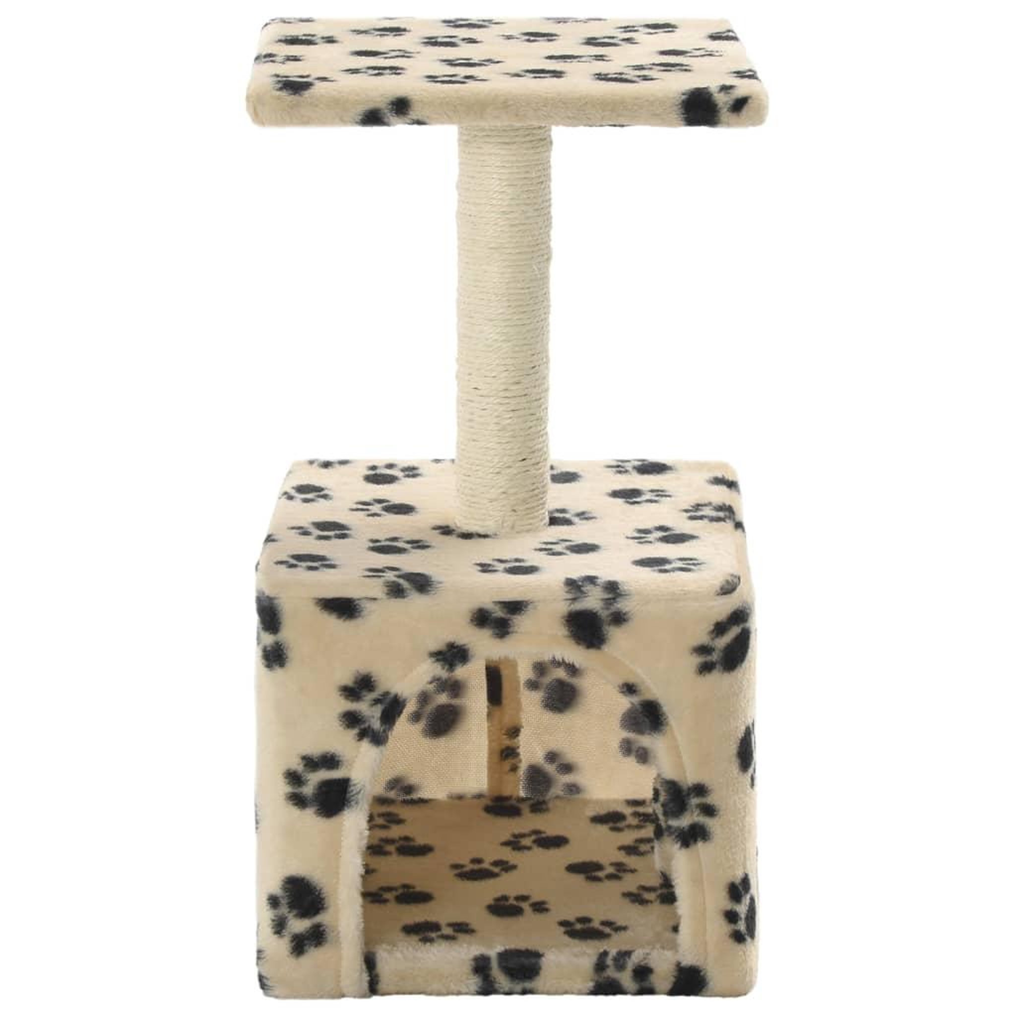 Voir la diapositive 4 : VIDAXL Arbre a chat avec griffoirs en sisal 55 cm Beige Motif de pattes