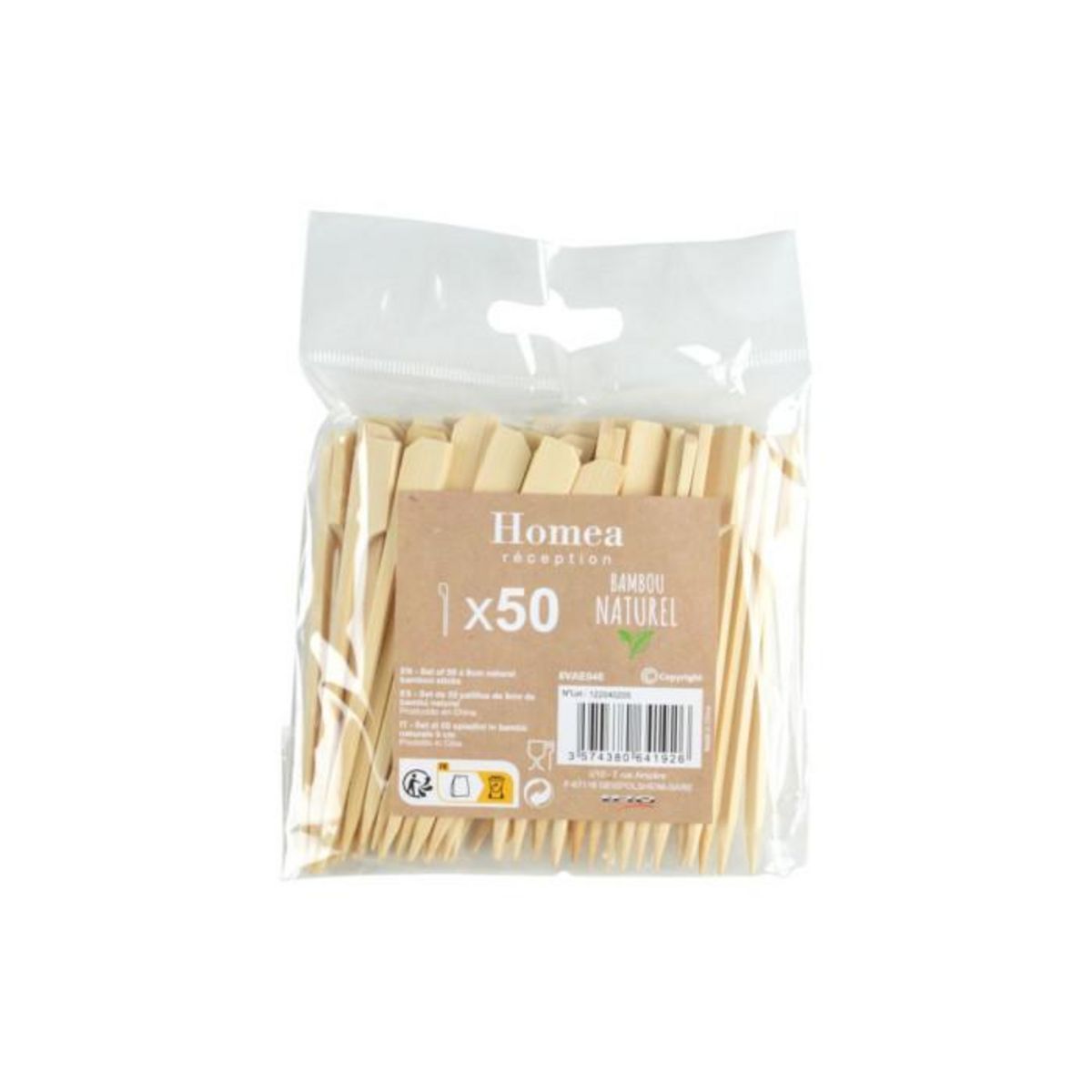 Paris Prix Lot de 50 Piques de Cuisine  Apéritif  9cm Naturel