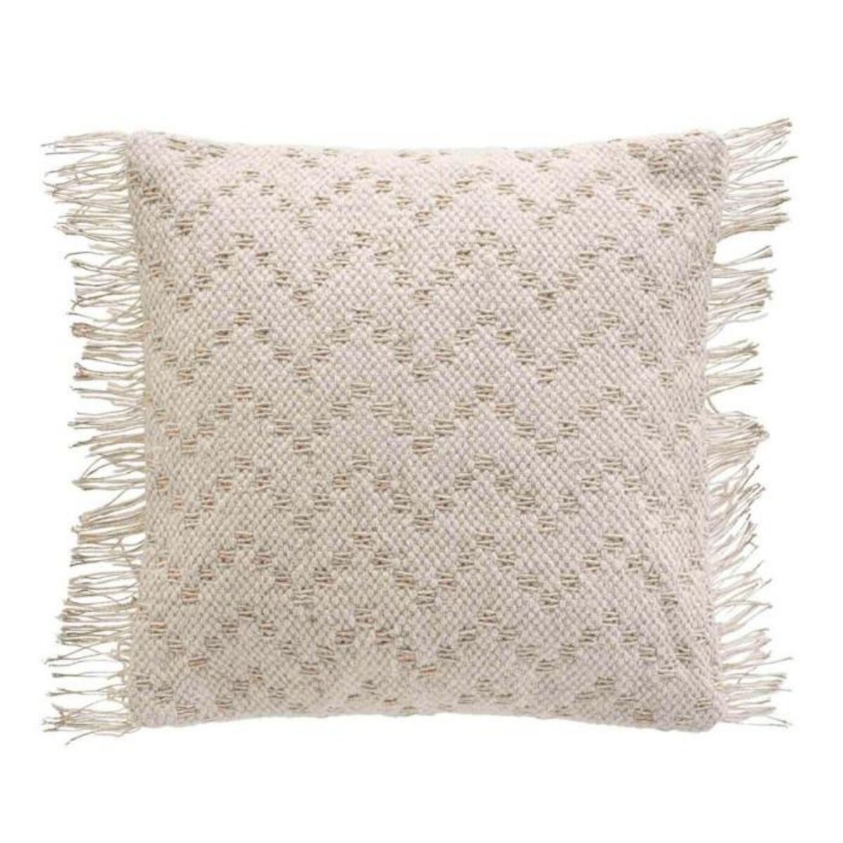 Paris Prix Housse de Coussin à Franges  Ikat  40x40cm Naturel