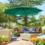 Voir la diapositive 2 : OUTSUNNY Parasol déporté octogonal inclinable pivotant manivelle pied acier Ø 2,9 x 2,4H m vert