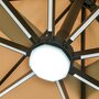 OUTSUNNY Parasol déporté carré parasol LED inclinable pivotant 360° manivelle piètement acier dim. 3L x 3l x 2,66H m beige