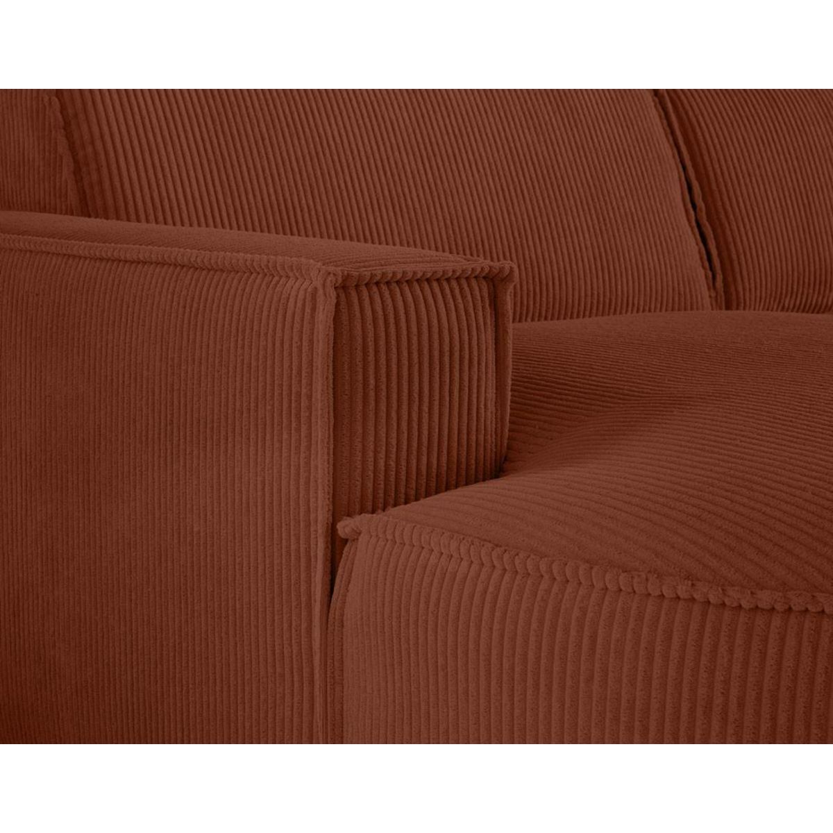 LISA DESIGN Spiaggia - canapé panoramique d'angle droit - 7 places - en velours côtelé