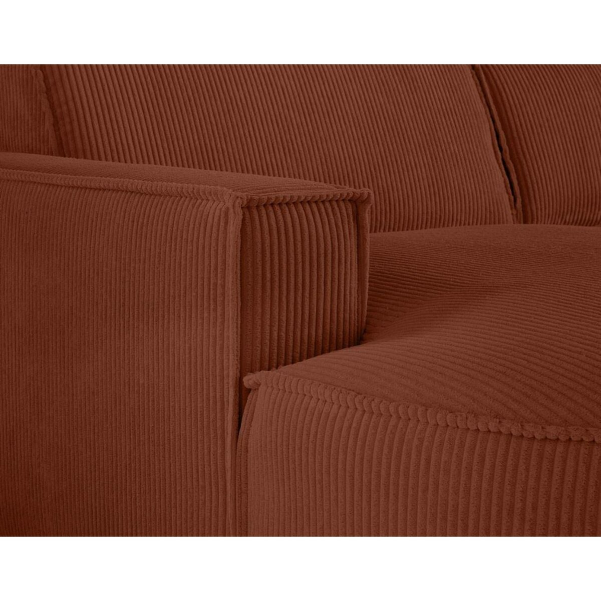 LISA DESIGN Spiaggia - canapé panoramique d'angle droit - 7 places - en velours côtelé