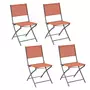 HESPERIDE Lot de 4 chaises de jardin pliables Modula - Ambre et Graphite