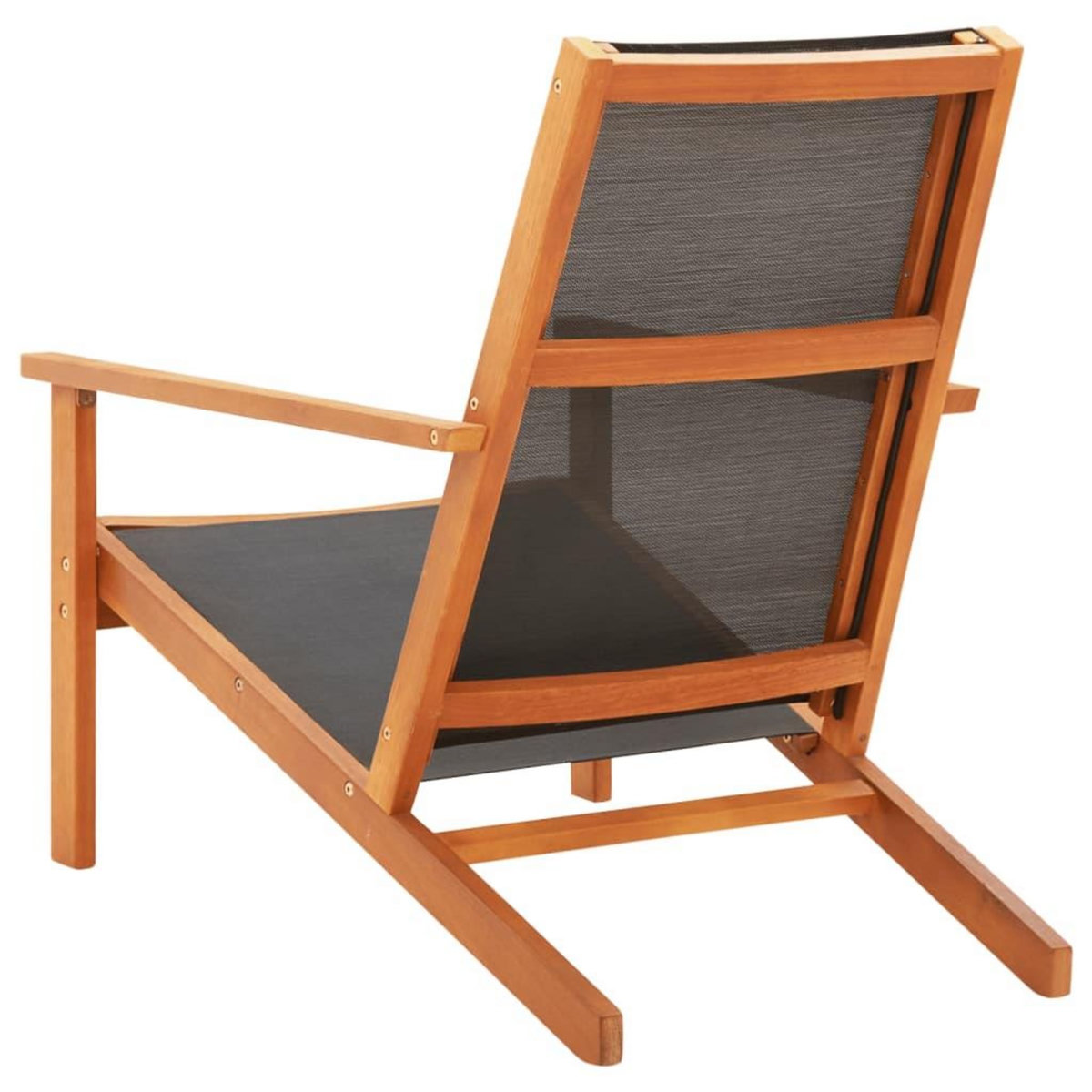VIDAXL Chaise de jardin Noir Bois d'eucalyptus solide et textilene
