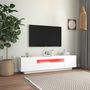 Voir la diapositive 3 : VIDAXL Meuble TV avec lumieres LED blanc 160x35x40 cm