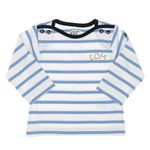 ELLE EST OU LA MER T Shirt /Bleu Garçon EOM Eloris Raye. Coloris disponibles : Blanc