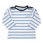 ELLE EST OU LA MER T Shirt /Bleu Garçon EOM Eloris Raye. Coloris disponibles : Blanc