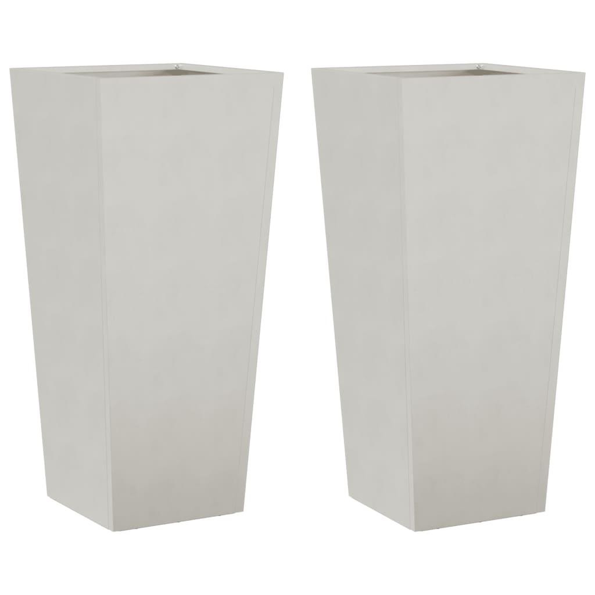 Voir la diapositive 2 : VIDAXL Jardinieres 2 pcs 35x35x75 cm acier inoxydable