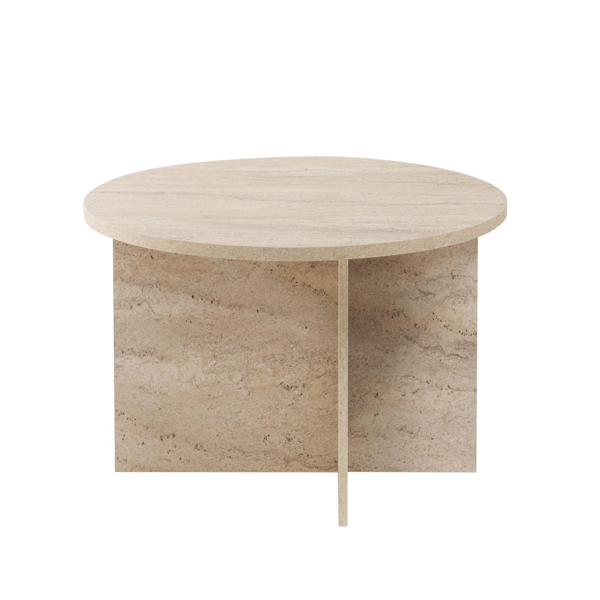 Habitat et Jardin Table basse en bois  soleil  - 90 x 90 x 40 cm - travertin