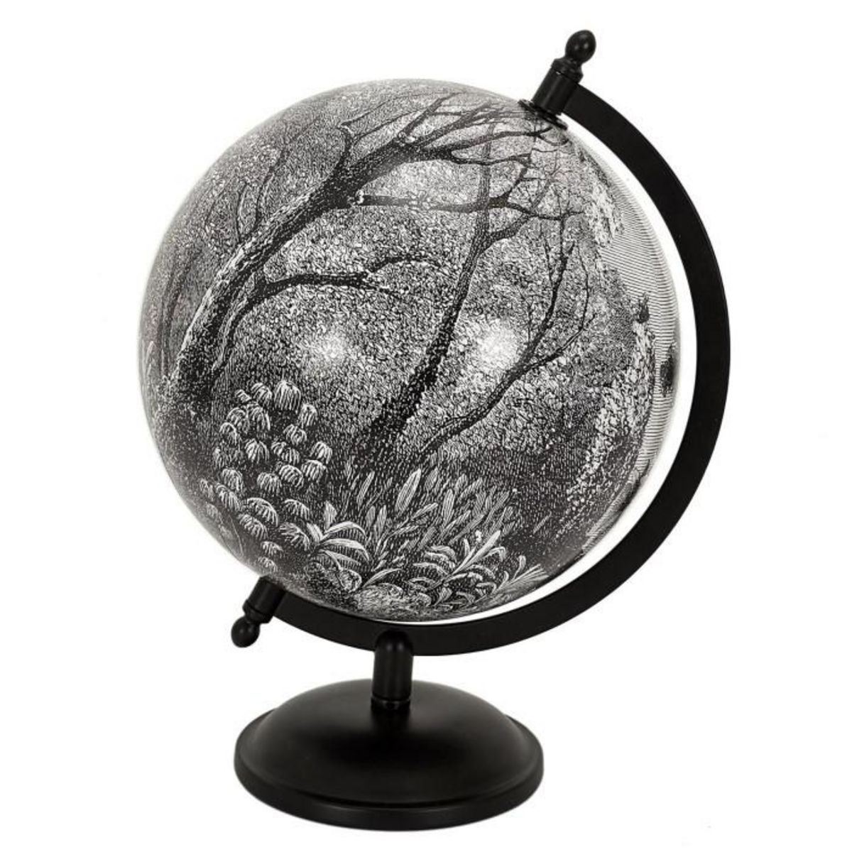 Paris Prix Globe Terrestre  Black Forest  31cm Noir & Blanc