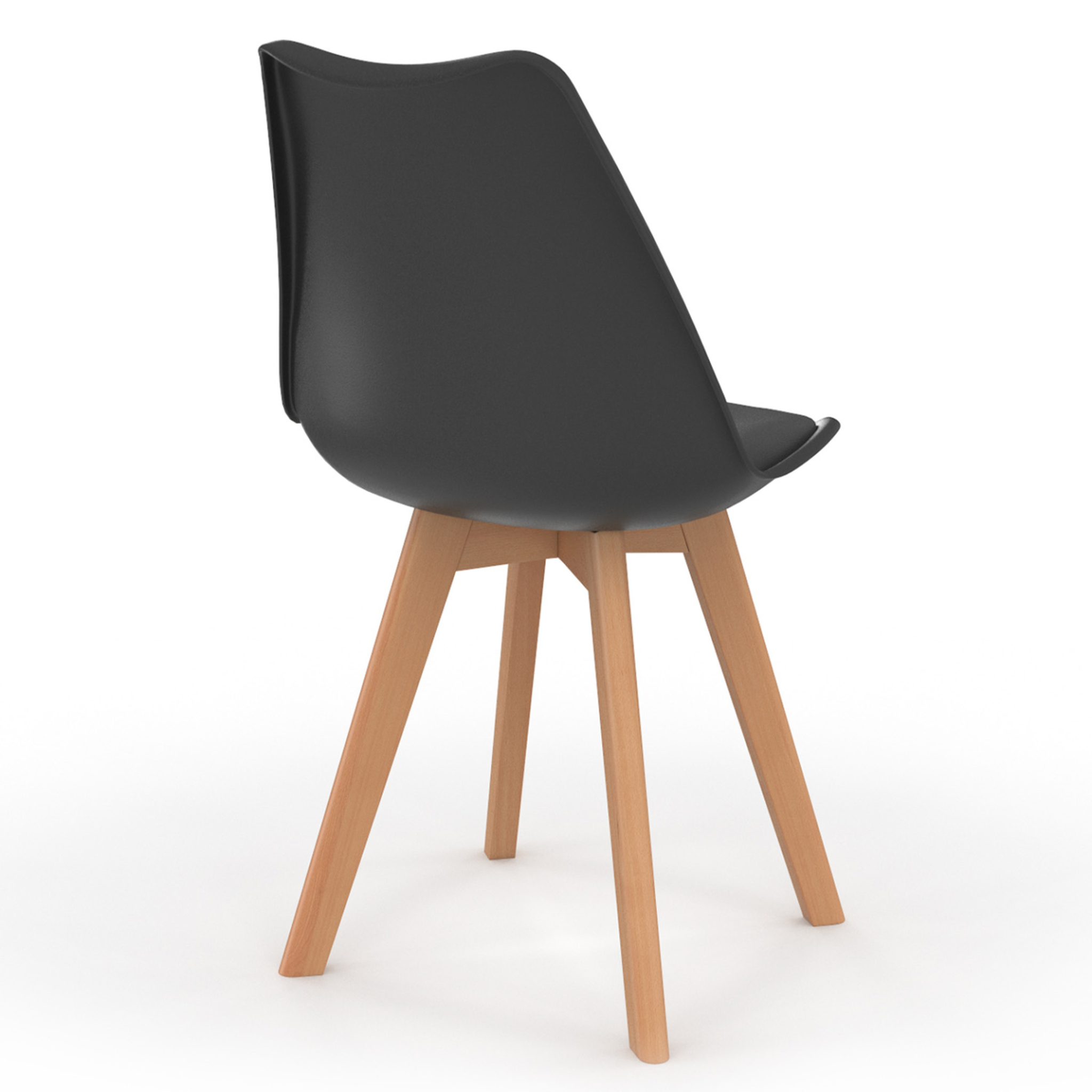 Voir la diapositive 4 : ID MARKET Lot de 4 chaises scandinaves sara noires pour salle à manger